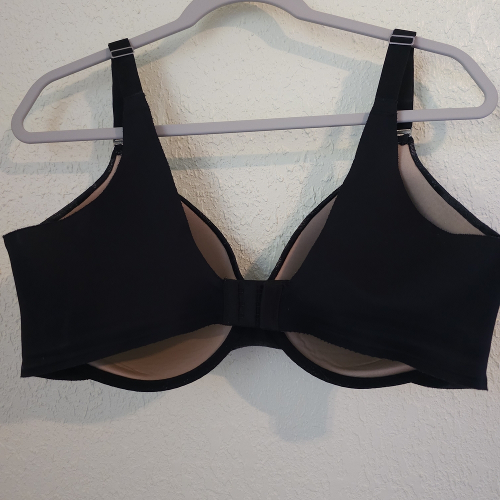 Soma Vanishing Back Bra 38DD Black Lace/Cream Full Coverage Underwire Padded - Picture 2 of 5